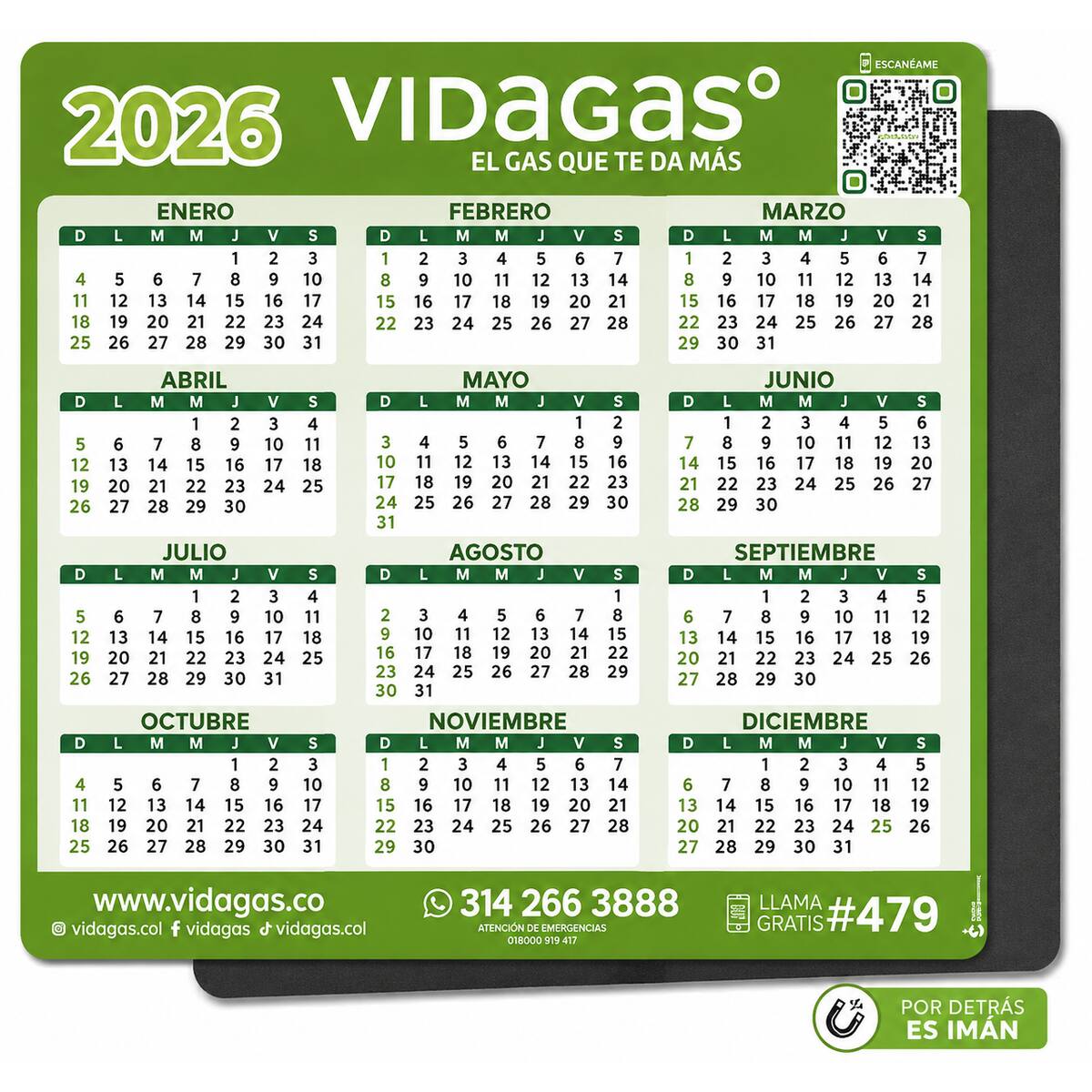 Calendario personalizado magnético para nevera