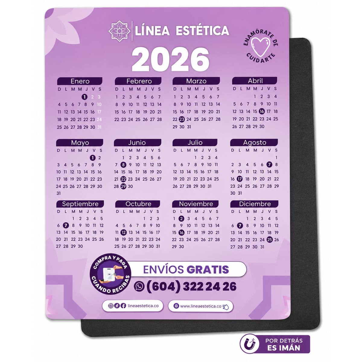 Calendario personalizado magnético - diseño personalizado